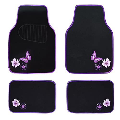 Embroidery Butterfly and Flower Car Floor Mats