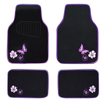 Embroidery Butterfly and Flower Car Floor Mats