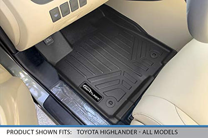 MAXLINER All Weather Custom Fit 2 Row & Cargo Liner Behind The 2nd Row Floor Mat Liner Set Compatible with 2014