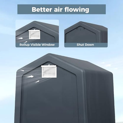 6x10 ft Storage Shelter Shed Portable Outdoor Carport Garage