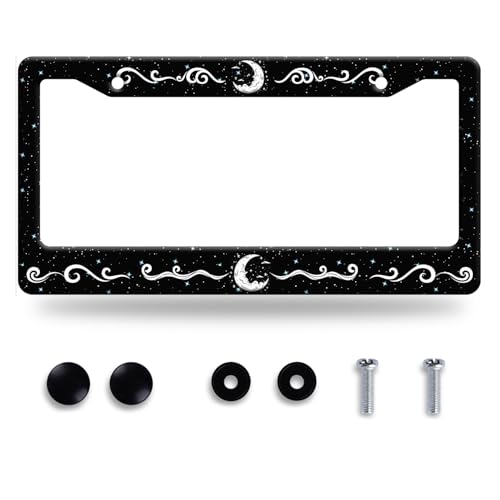 Moon License Plate Frame Stainless Steel Car Accessory 6.3x12.3inch