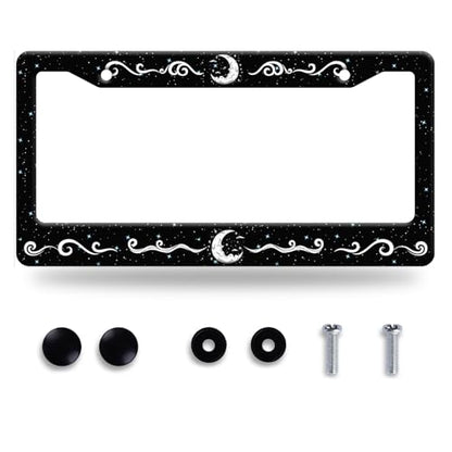Moon License Plate Frame Stainless Steel Car Accessory 6.3x12.3inch
