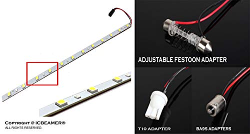 12" Color Changing from Blue to White 18 SMDs 5050 LED Light Strip for Fit Car Trunk Cargo Area Interior Ambient Illumination Decoration