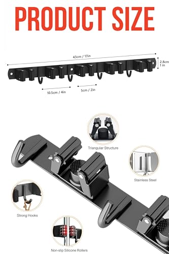 Mop and Broom Holder Wall Mount