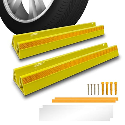 2 Pcs 18'' Parking Car Wheel Stopper for Garage with 2 Installation Methods (2 Count)