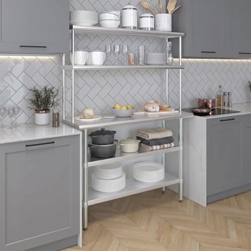 Stainless Steel Work Table with 2 Shelves