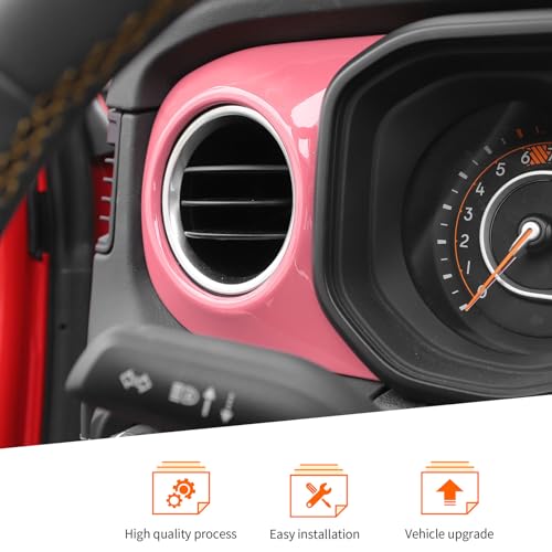 2pcs for 2024+ Jeep Wrangler JL Pink Interior Accessories Center Console Dash Panel Cover Trim