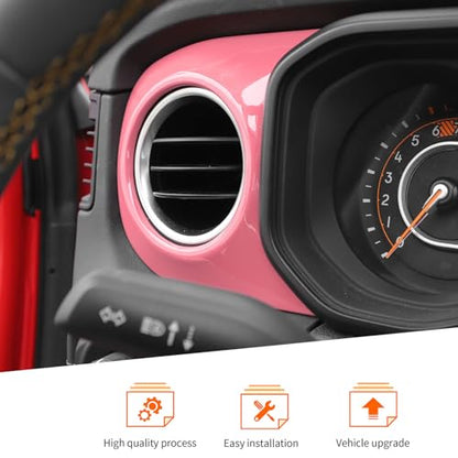 2pcs for 2024+ Jeep Wrangler JL Pink Interior Accessories Center Console Dash Panel Cover Trim