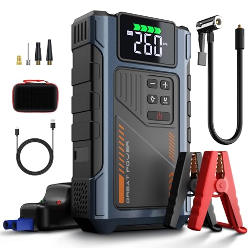 Car Battery Charger Jump Starter with Air Compressor