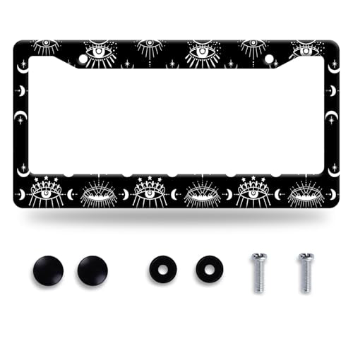 Evil Eyes License Plate Frame Stainless Steel Car Accessory 6.3x12.3inch