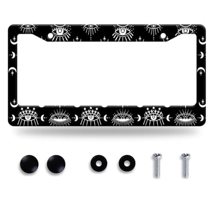 Evil Eyes License Plate Frame Stainless Steel Car Accessory 6.3x12.3inch