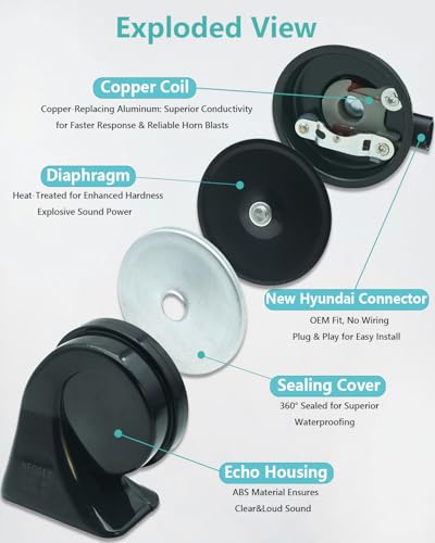 126dB Horn Kit Compatible with Hyundai and Kia