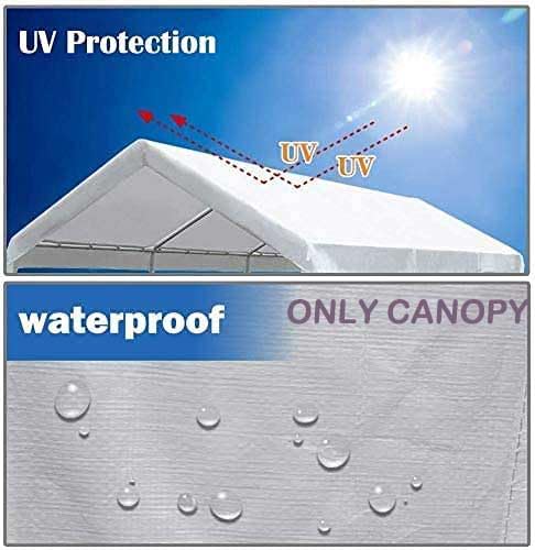 12'x20' Carport Canopy Replacement Cover White