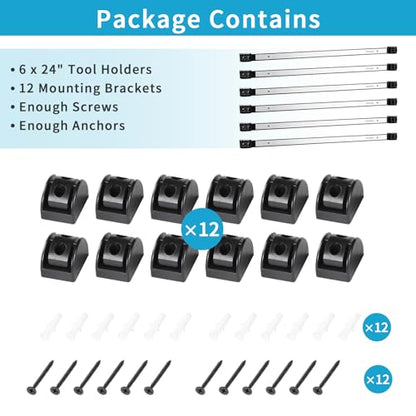 6 Pieces 24" Magnetic Tool Holder Strip (6 Count)