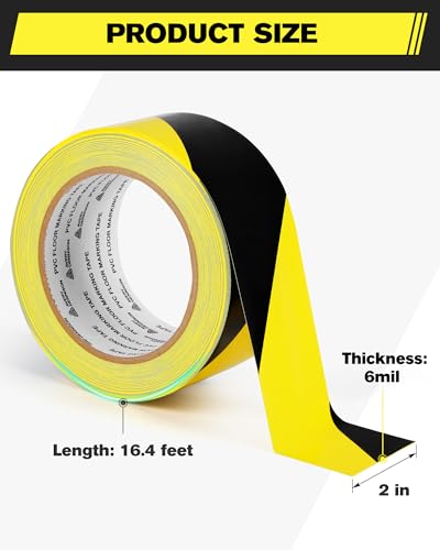Safety Floor Tape 2 Inch x 108 FT (108 Foot)