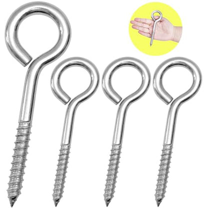4Pcs Self Tapping Eyelet Screw Eye Bolt