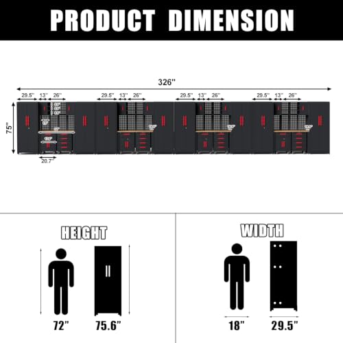 32 Pack Garage Cabinet and Storage System Kit