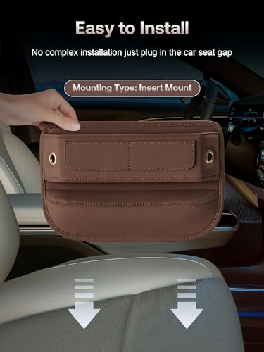 Universal Fit Premium Leather Car Seat Gap Filler Organizer