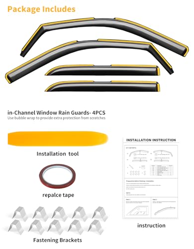 Rain Guards for Dodge Ram 1500 Crew Cab 2009 (4 Count)
