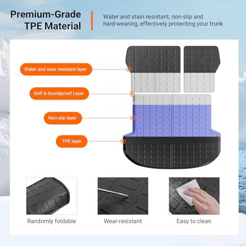 Cargo Mat & Backrest Mats Compatible with 2021 2022 2023 Santa Fe
