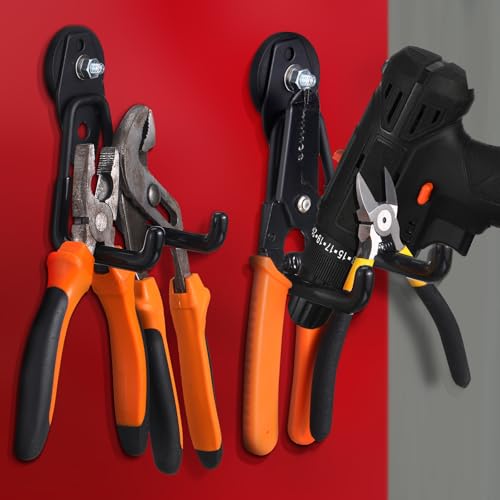14 Pcs Large Magnetic Hooks Heavy Duty Garage Magnet Hooks Strong Storage Utility Magnetic Hangers with Anti Slip Rubber Coating for Indoor and Outdoor Hanging