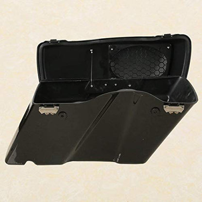 Motorcycle Hard Saddlebags with 5x7 Speaker Lids & Chrome Conversion Brackets Fit For Harley Softail Deluxe Heritage Softail 1984