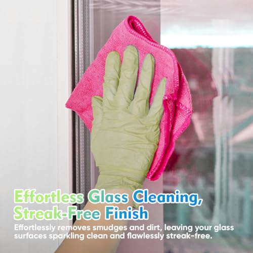Pink Microfiber Cleaning Cloth 12 Pack (12 Count)