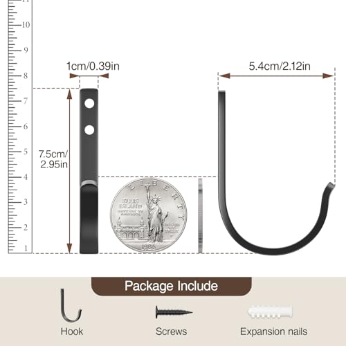 10 Pack 22LB Wall Hooks for Hanging Towel (10 Count)