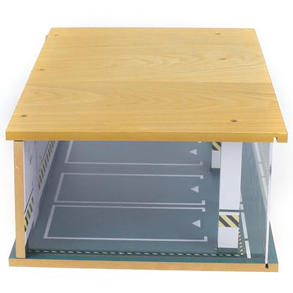 1 24 Parking Garage Model Car Garage Display Case with Clear Acrylic Cover and LED Lighting Toy Car Storage Tabletop Showcase for Boy Kids Home Toy Stores