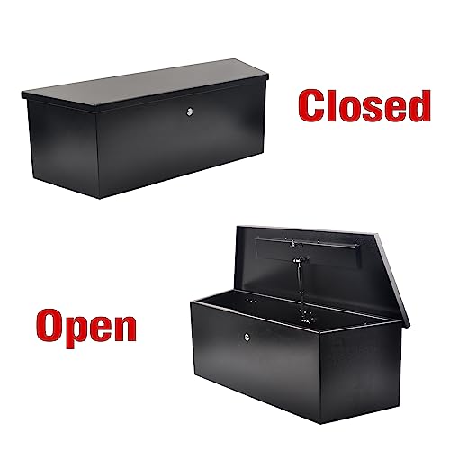 Black Steel Trailer Tongue Truck Box 35 x 12.2 x 11.8 Inch