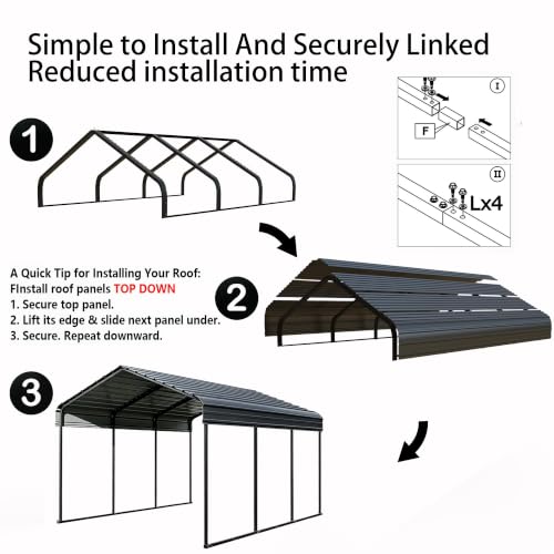 10x15 FT Heavy Duty Extra Large Metal Carport