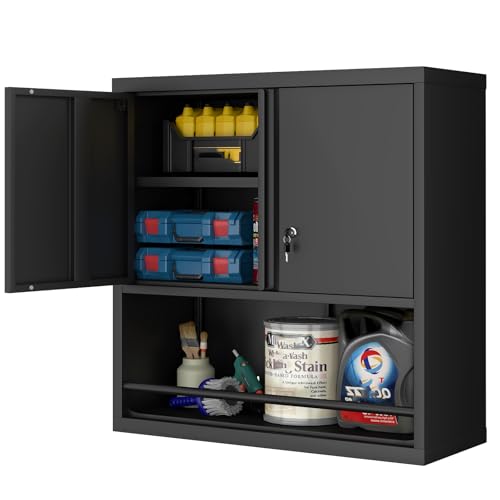 Garage Storage Cabinet with Locking Doors and Adjustable Shelves