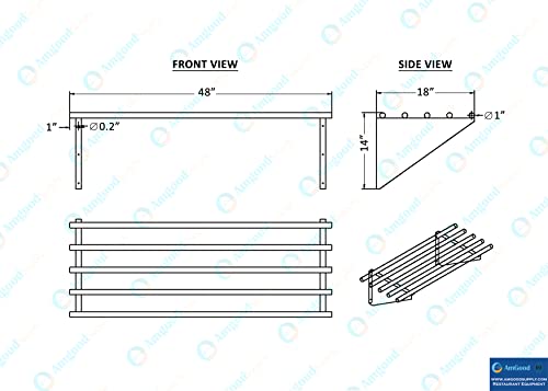 18 in. x 48 in. NSF Stainless Steel Tubular Wall Shelf