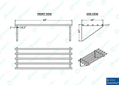 18 in. x 48 in. NSF Stainless Steel Tubular Wall Shelf