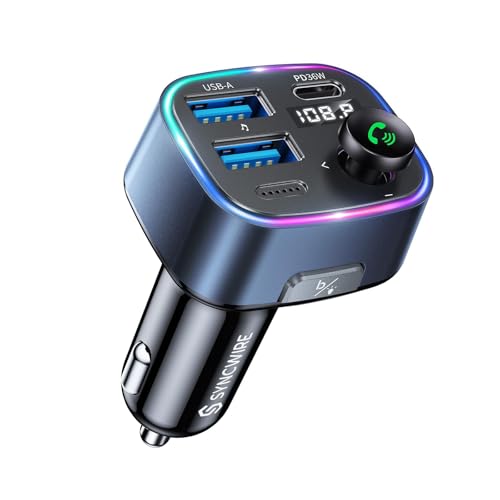 Bluetooth 5.4 FM Transmitter Car Adapter 48W