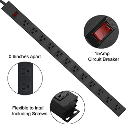 HHOSET Long Power Strip Surge Protector