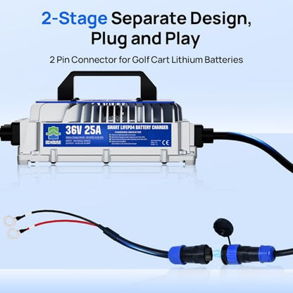 36V 25A Lithium Charger ≥93% Efficiency for Golf Cart Batteries
