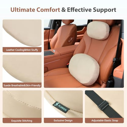 Car Headrest and Lumbar Support Pillow for Car Office Chair
