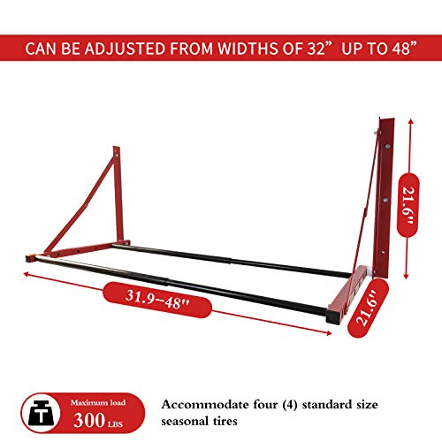 Folding Tire Wheel Rack Wall Mount Multi (4 Count)