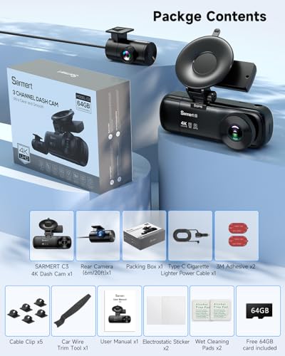 4K 3 Channel Dash Cam
