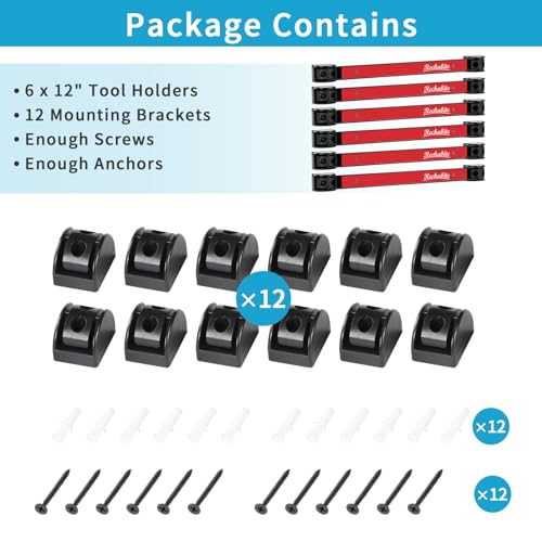6 Pieces 12" Magnetic Tool Holder Strip (6 Count)