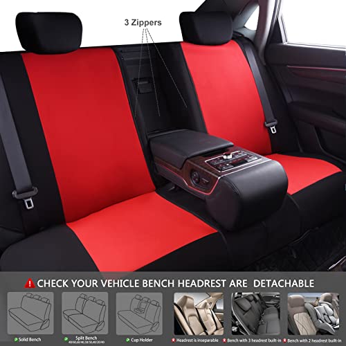 Line Rider Sporty Car Seat Covers Full Set with 4Pcs Waterproof Car Floor Mats Universal Fit Airbag Compatible Automotive Interior Covers for Sedans
