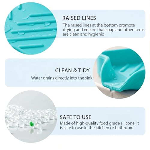 Silicone Soap Dish with Drain Spout