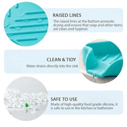 Silicone Soap Dish with Drain Spout