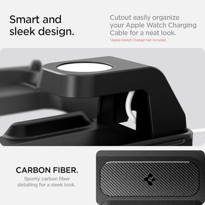3-in-1 Organizer Mount for Tesla Model 3 Highland (Standard, Premium & Performance 2024/25/26) (Watch Charger Not Included) - Uses Wireless Charging Pad - Charge iPhone, AirPods, Apple Watch