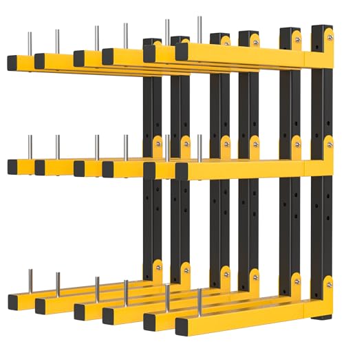 Lumber Rack Wall Mount Storage Racks Folding Wood Organizer Heavy Duty Shelf Brackets With 9 (6 Count)