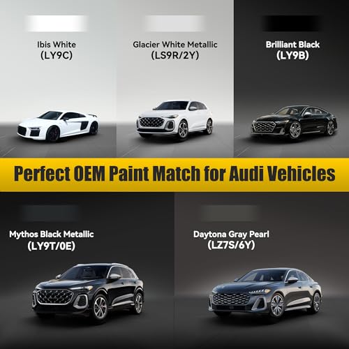LY9B) Brilliant Black Touch Up Paint Compatible with Audi, Exact Match Car Paint Pen Automotive Scratch Repair Remover Kit Quick & Easy Solution for Vehicle Chips and Nicks