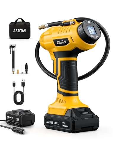 Cordless Tire Inflator Portable Air Compressor 160PSI 12VDC Battery