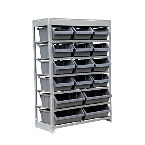 Bin Rack Storage System Heavy Duty Steel Rack Organizer Shelving Unit w