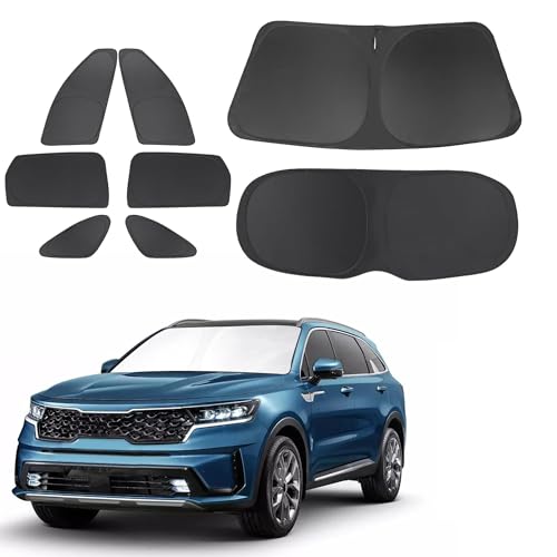 Window Shades for Kia Sorento 2016 2017 2018 2019 2020 Accessories Car Side Full Windows Rear Triangular Windshield Sun Shade Sun UV Rays & Privacy Protection for Camping (8 Count)